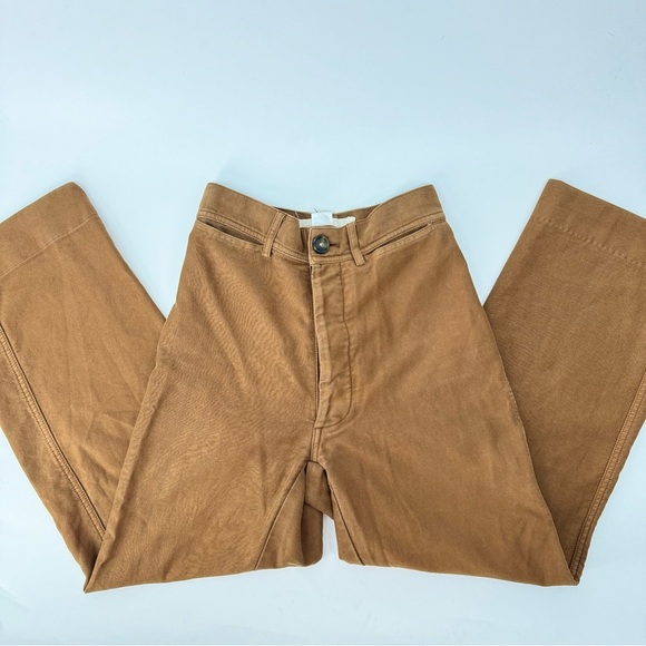 Caron Callahan High Rise Wide Leg Sailor TanGreen Pants - Picture 1 of 4